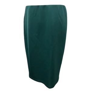 NWT CARMEN MARC VALVO Emerald Green Skirt with Gold Zipper Detail Size Medium